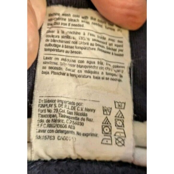 Champion Reverse Weave Hoodie Men Medium Navy Sweater All Over Print Sweatshirt - Picture 8 of 8